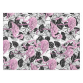 Nappe Flamants roses et fleurs d'hibiscus (Devant (Horizontal))