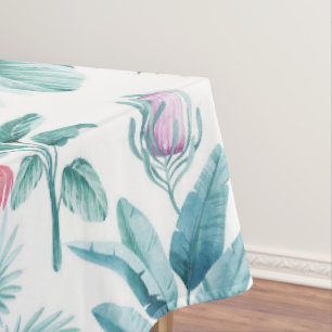 Nappe Flamants roses tropicaux feuille motif