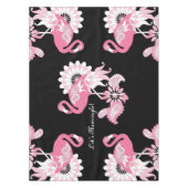 Nappe Flamingo Rose Noir Moderne Fantaisiste (Devant)