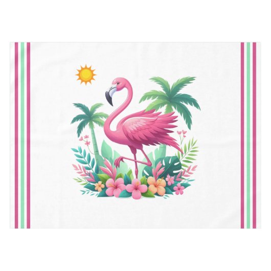 Nappe Flamingo rose tropicale/Floride (Devant (Horizontal))