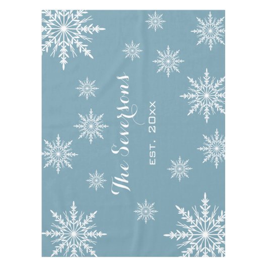 Nappe Flammes de neige blanches sur Slate Blue Winter Ho (Devant)
