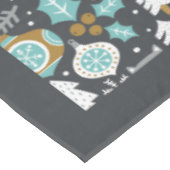 Nappe Flammes de neige des animaux des bois Noël scandin (Angle)