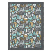 Nappe Flammes de neige des animaux des bois Noël scandin (Devant)