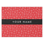 Nappe Flammes de neige rouges et blanches, Votre nom, Pe (Devant (Horizontal))