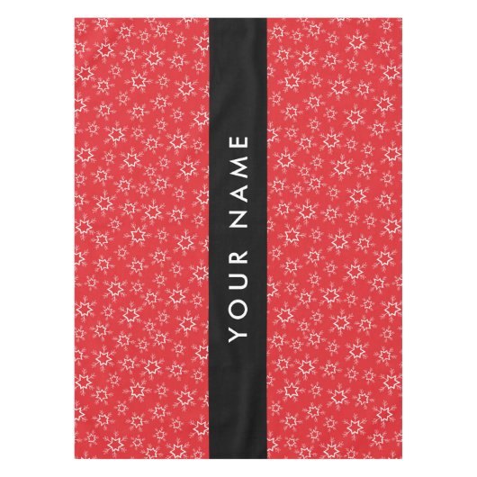 Nappe Flammes de neige rouges et blanches, Votre nom, Pe (Devant)