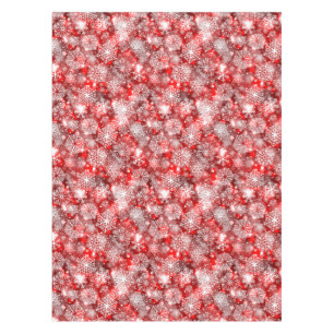 Nappe Flammes de neige sur rouge