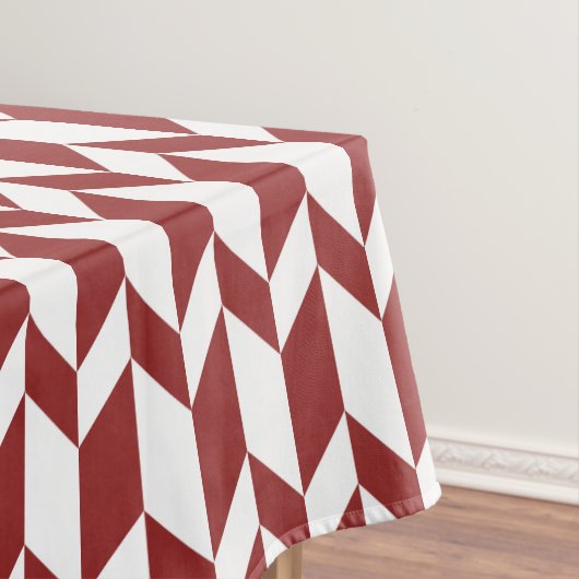 Nappe Flèche Chevron Gras Deux Tons Blancs Rouge (In Situ)