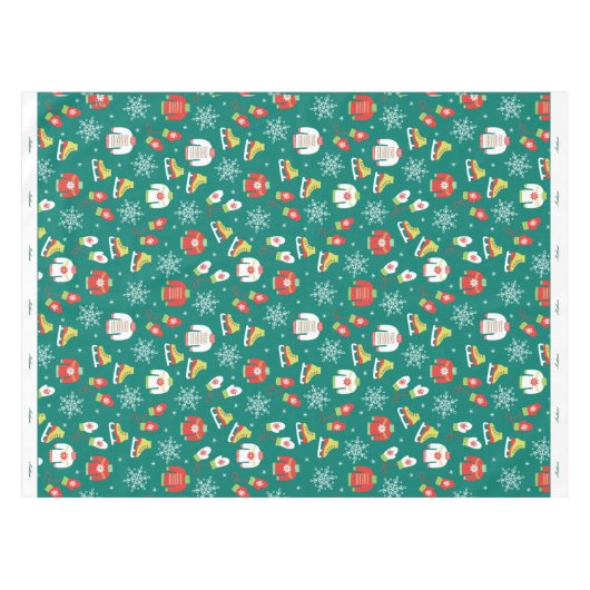 Nappe Flèches de neige Turquoise Monogramme Motif Noël d (Devant (Horizontal))