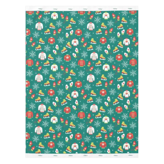 Nappe Flèches de neige Turquoise Monogramme Motif Noël d (Devant)