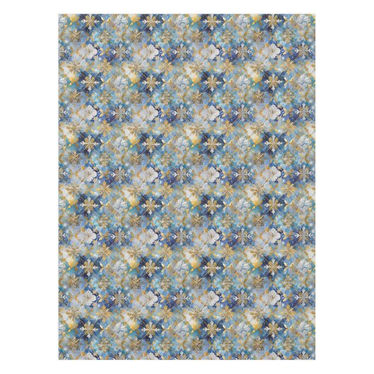 Nappe Flèches de Noël Bleu Or Blanc (Devant)