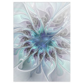 Nappe Fleur Abstraite Fractale Moderne Avec Bleu (Devant)