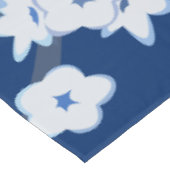 Nappe Fleur de cerisier blanc bleu marine (Angle)