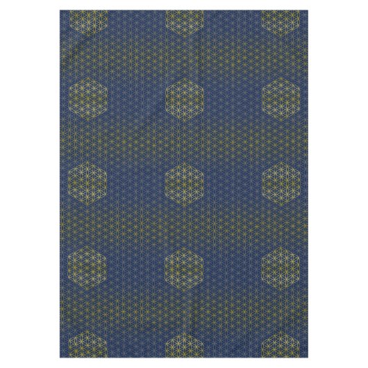 Nappe Fleur de la vie - grille motif or argent argent (Devant)