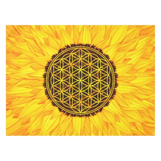 Nappe Fleur de la vie - tournesol #1 (Devant (Horizontal))