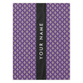 Nappe Fleur de Lis, Beige sur Violet, Royal, Votre Nom (Devant)