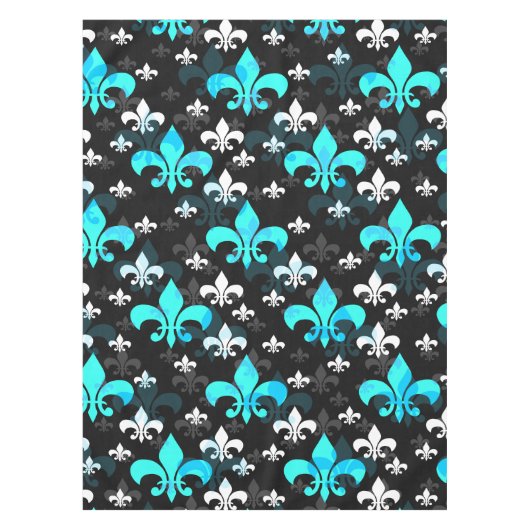 Nappe Fleur De Lis Blanc Bleu (Devant)