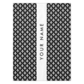 Nappe Fleur de Lis, Blanc sur Noir, Blanc, Votre Nom (Devant)