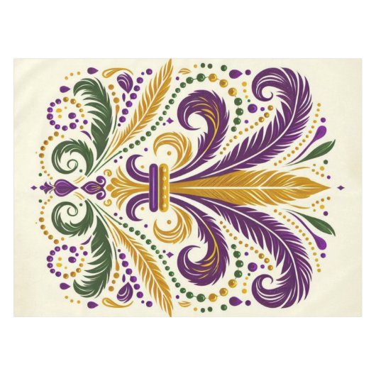 Nappe Fleur de lis jaune et vert violet (Devant (Horizontal))