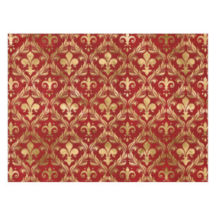 Nappe Fleur de lis motif luxe rouge