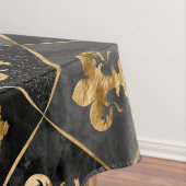 Nappe Fleur de lis motif Marbre noir et or (In Situ)
