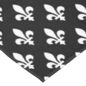 Nappe Fleur de Lis Motif, Royal French, Blanc sur Noir (Angle)