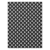 Nappe Fleur de Lis Motif, Royal French, Blanc sur Noir (Devant)