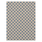 Nappe Fleur de Lis Motif, Royal French Blue sur Crème (Devant)