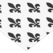 Nappe Fleur de Lis Motif, Royal French, Noir sur Blanc (Angle)