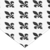 Nappe Fleur de Lis, Noir sur Blanc, Noir, Votre Nom (Angle)