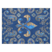 Nappe Fleur de lis ornement de luxe - marbre bleu (Devant (Horizontal))