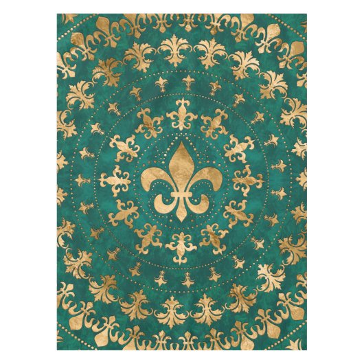 Nappe Fleur de lis ornement Emerald Green (Devant)