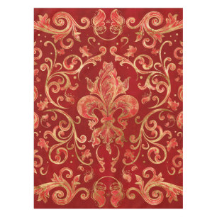 Nappe Fleur de lis ornement Luxe Rouge
