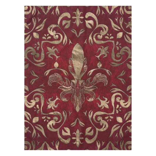 Nappe Fleur de lis rouge et or (Devant)