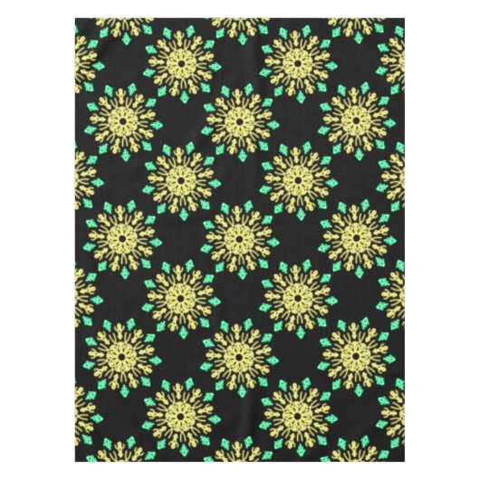 Nappe Fleur de néon jaune et vert (Devant)