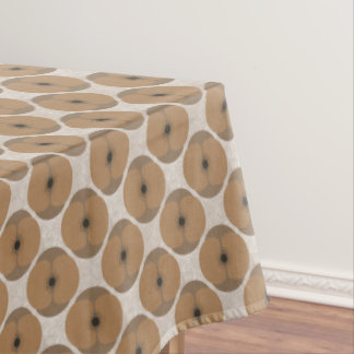 Nappe Fleur de pavot texturée minimaliste marron