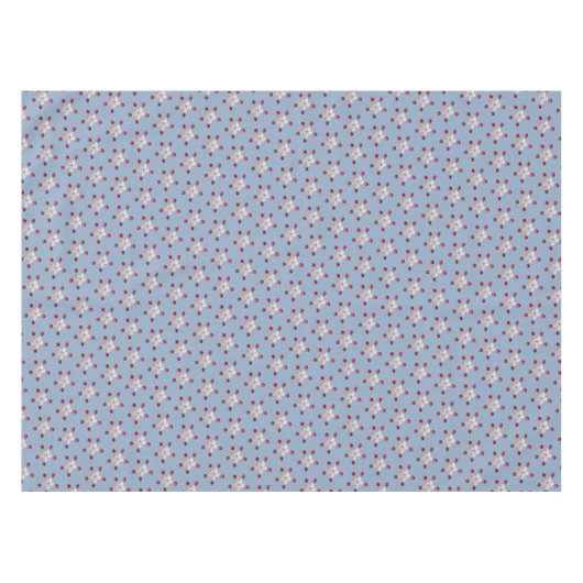 Nappe Fleur de pomme rose et blanche sur bleu clair (Devant (Horizontal))
