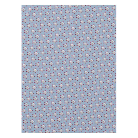 Nappe Fleur de pomme rose et blanche sur bleu clair (Devant)