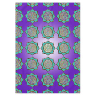 Nappe Fleur de vie / Blume des Lebens - lotus türkis