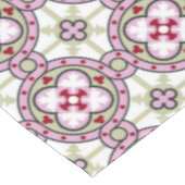 Nappe Fleur en carreaux de Barcelone avec rubans roses (Angle)