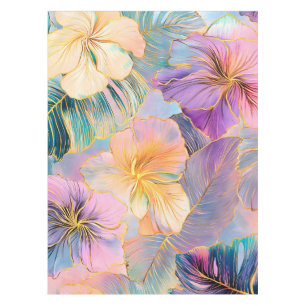 Nappe Fleur Exotique Feuille en fleurs bleues