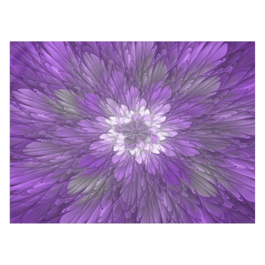 Nappe Fleur psychédélique violette Abstraite Fractal Art (Devant (Horizontal))
