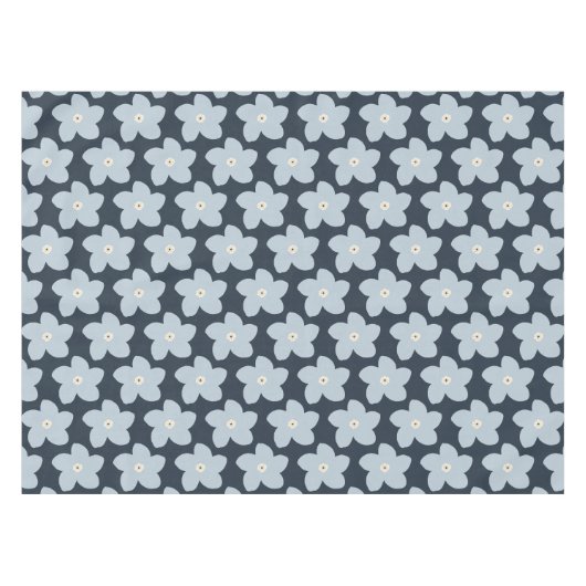 Nappe Fleur Rétro Bleu Clair Et Navy (Devant (Horizontal))