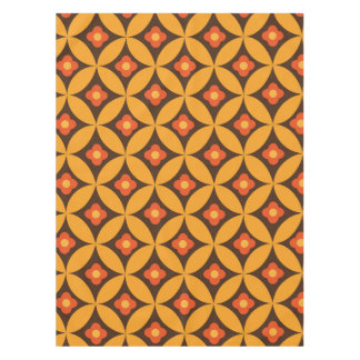 Nappe Fleur rétro sur les cercles orange du milieu du si