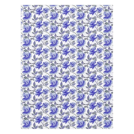 Nappe Fleur Rose bleu élégant (Devant)