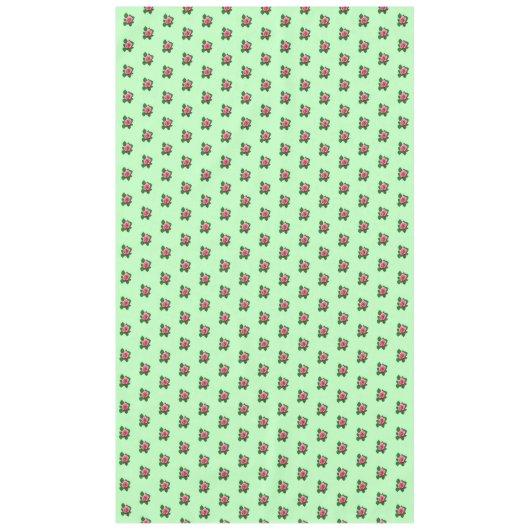 Nappe Fleur rose rose Motif sans couture sur vert clair (Devant)