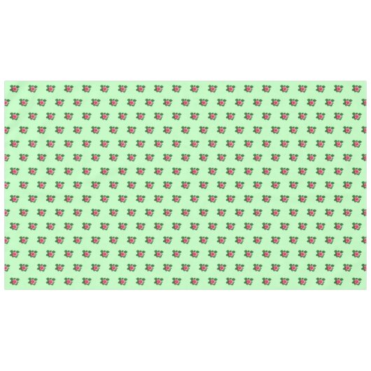 Nappe Fleur rose rose Motif sans couture sur vert clair (Devant (Horizontal))