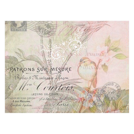 Nappe fleur rose vintage (Devant (Horizontal))