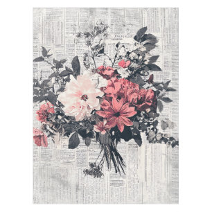 Nappe Fleur rustique et calligraphie - Papier Brown viei