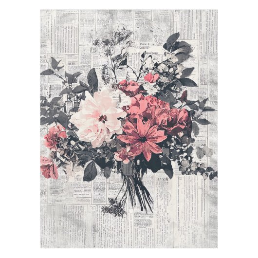 Nappe Fleur rustique et calligraphie - Papier Brown viei (Devant)