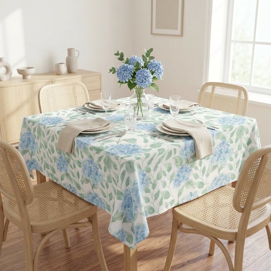 Nappe Fleur sauvage aquarelle bleu vert